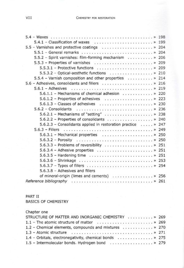 Chemistry for Restoration. Painting and Restoration Materials Nardini