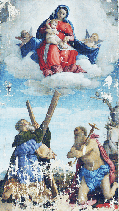 lorenzo lotto pala di fermo prima del restauro